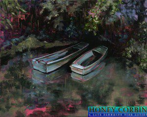 Honey Corbin, Monet's Boats, 18 x 24, oil (certified prints available)-1