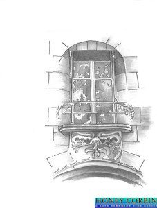 Art Deco Window, Paris, France, 8 x 10, graphite,(certified prints available)