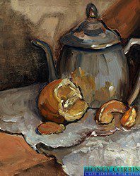 Honey Corbin, Shadow Play, oil, 9 x 12